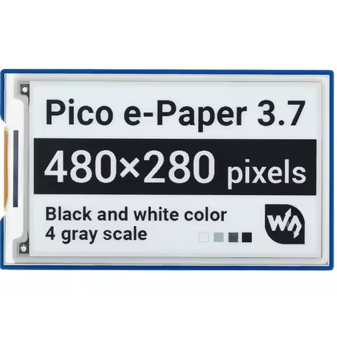 Waveshare Pico-ePaper-3.7,3.7inch E-Paper E-Ink Display Module for Raspberry Pi Pico 480x280 Black /