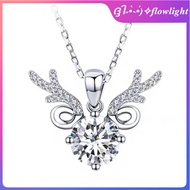 [Free gift box]Moissanite pt950 diamond necklace deer white diamond pendant necklace women's necklac