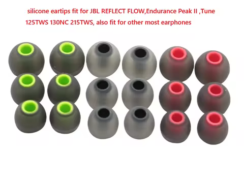 2set(12pcs) New Silicone Eartips for JBL REFLECT FLOW,Endurance Peak II Tune 125TWS 130NC 215TWS TWS