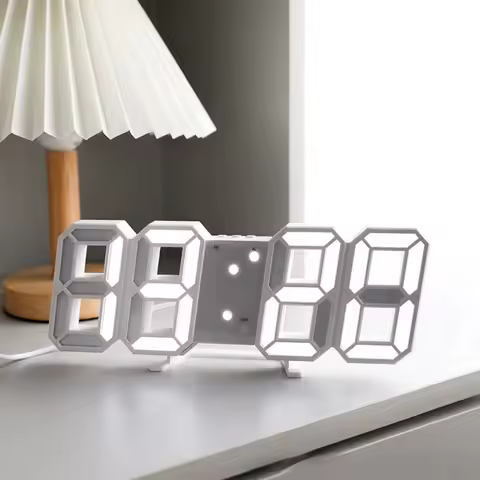 New Adjustable Luminous Mode Digital Desktop Clock Wall-mounted Thermometer Digital Alarm Clock Usb 