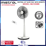 MISTRAL MLF3508DR 14 INCH SLIDE FAN WITH REMOTE CONTROL, 2 YEARS WARRANTY
