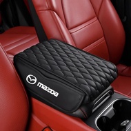 ที่วางแขนเสื่อกล่องที่เท้าแขนในรถในรถยนต์แผ่นกล่องเก็บของที่วางแขนหนาโฟมจำรูป3มิติสำหรับ Mazda 2 3 C