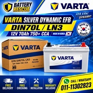 Installation Available DIN70 DIN70L LN3 70AH Varta Silver Dynamic EFB Car Battery Bateri Kereta Pass