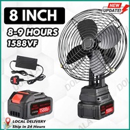 [ship from malaysia] 2988VF Mini Long Battery Life 8 Inch Portable 3000mah Cordless Rechargeable Fan