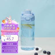 乐扣乐扣（LOCK&LOCK）人鱼线收腰运动水杯Tritan便携男女学生塑料杯520ML蓝色ABF796BLU
