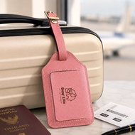 [Free Name Laser] BUSY ELLIE Luggage Tag PU Leather Saffiano Pattern With Data Cover Bag Signature M