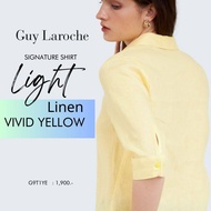 Guy Laroche เสื้อเชิ๊ตผู้หญิง ไลท์ ลินิน แขนสามส่วน สีเหลือง (G9T1YE)