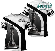【Free Custom Name & Number))((DIY Custom Name】Personalized name chess 3D full-color shirt, customize