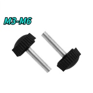 [HNK] Black Straight Grain Round Head Hand Screw Plastic Head Screw Plastic Handle Screw M3/M4/M5/M6