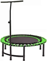 Folding Fitness Trampoline For Adults Kids, 45" Bounce Trampolines Rebounder Trainer With Adjustable Handle Bar For Home Gym Indoor/Outdoor/Garden/Yoga Workout Exercise (Size : Green-45 inches)