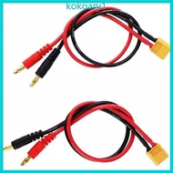 KOKO 2Pcs  Current XT60 to 4 0mm 4mm Banana Plugs Adapter Cord 30cm Silicone Wire