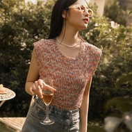 Ob Design Women Casual Colorful Woven Crop Sleeveless Top Plus Size