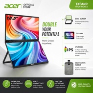 [New Launch Portable Dual Monitor] Acer PD193Q B 2x 18.5-Inch FHD IPS Type-C Portable Dual Display M