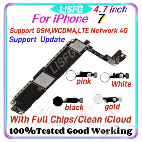 Clean ICloud for iPhone 7 Motherboard With / Without Touch ID Unlocked Full Chips Logic Board 32GB 1