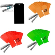 100 Pieces 4 3/4Inch X 2 3/8Inch Plastic Shipping Tags with Wires Blank Labeling Tags Waterproof Han