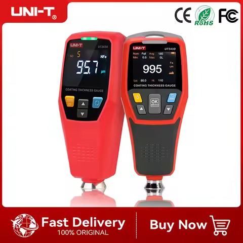UNI-T UT343A UT343D UT343E Coating Thickness Gauge Car Paint Film Tester FE NFE Measuring TFT LCD Sc