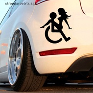 Strongaroetrtr Disabled Person Wheelchair Car Bumper Sticker Vinyl Decal Car Truck Vehicle Accessories Motorcycle Helmet Trunk Camper Decals SG