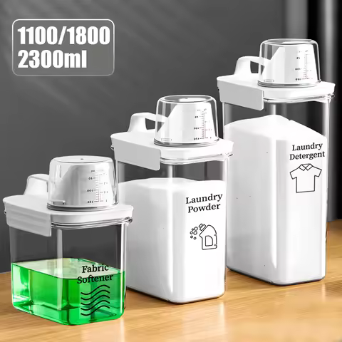 1100/1800/2300Ml Refillable Laundry Detergent Dispenser Empty Tank for Powder Softener Bleach Storag