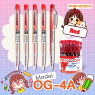 Pencom OG04 Red Pen ปากกาหมึกน้ำมันแบบกดสีแดง(รับใบเสร็จรบกวนแจ้งในแชท)