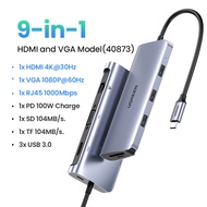【4K 30Hz】UGREEN 9-in-1 5Gbps USB C Multiport Adapter HUB อุปกรณ์แปลงสัญญาณ HDMI RJ45 VGA for Macbook
