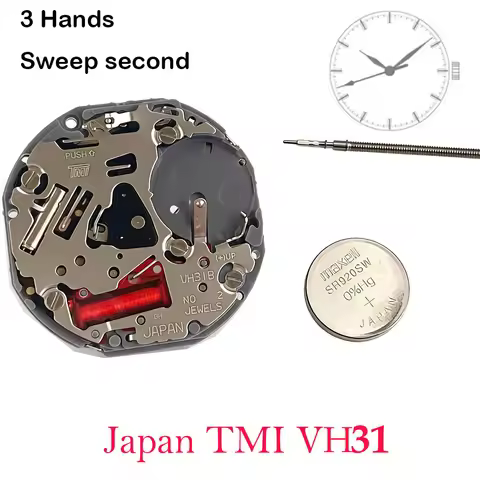 Sweep Second VH31 Quartz Movement TMI VH31B Watch Movement Replacement Repair
