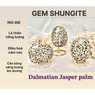 Dalmatian Jasper Palm energy shield,balances yin and yang energy
