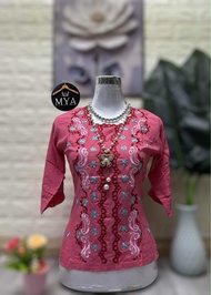 (0802)WOMEN WEAR FLORAL EMBROIDERY BLOUSES