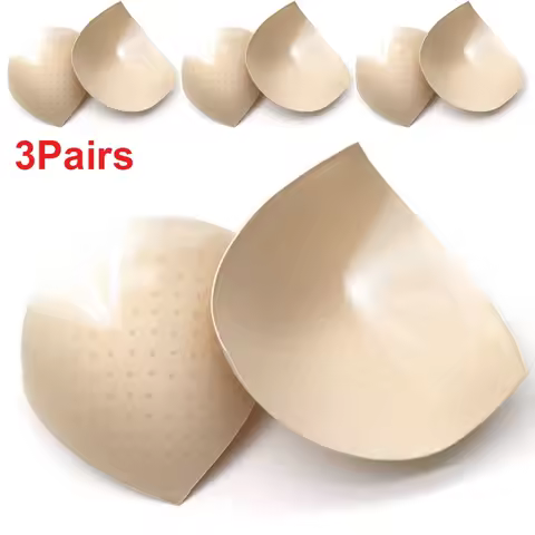 Triangle Bra Cup Pads Perforated Breathable Nipple Cover Sponge Pad Underwear Bra Insert Pad Bikini 