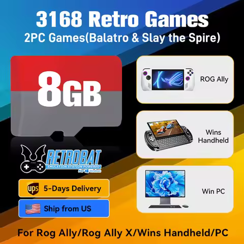 Retrobat 8GB Gaming TF Card Game Memory Card for ROG ALLY/Onexplayer/Ayaneo/Wins Handheld/PC Retro G