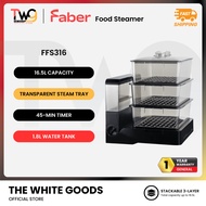 FABER 16.5L Food Steamer 1400W Retro Black FFS316