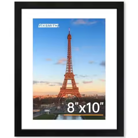 8x10 Picture Frame 1 Pack, Photo Frame with HD Plexiglass, Display Pictures 5x7 with Mat or 8x10 Wit