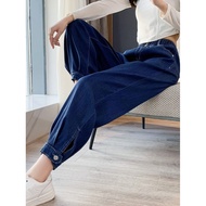Fat mm Tencel Pants Ankle-Length Loose Slimmer Look Large Size Ice Silk Denim Daddy Pants Women Ultr