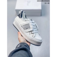 DIOR Walk'n'Dior Thick-Soled Lace-Up Low-Top Canvas Shoes - Women's White