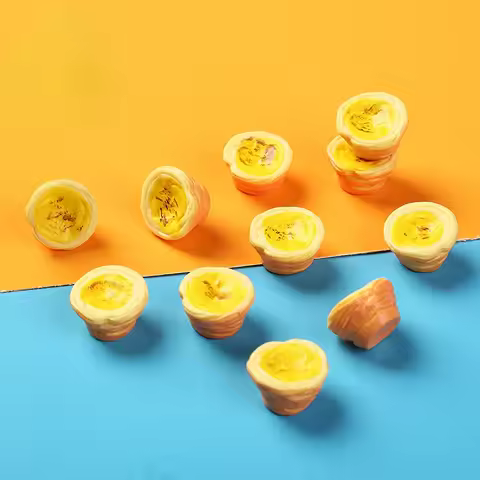 10pcs 3D Kawaii Resin Mini Egg Tart Cabochon Flatback Dollhouse Miniatures Diy Scrapbook Supplies Je