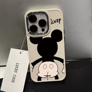 New Cartoon Anime Mickey Pattern Phone Case Compatible for IPhone 15 14 13 12 11 Pro Max Xr X Xs Max 7 8 SE 2020 Metal Lens Protector Shockproof Soft Silicone Back Cover