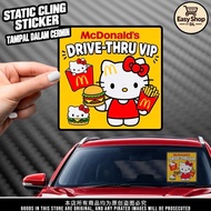 DRIVE THRU VIP Windshield Static Cling Sticker Tampal Dalam Cermin Car Sticker Interior Design