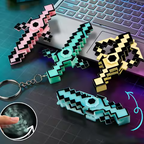 2-in-1 Sword Transform Bow Arrow Hand Spinner Keychain EDC Fidget Toys For Autism ADHD Adult Kids Fu