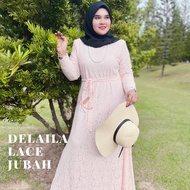 Women Dress Muslimah Jubah Abaya Lace Modern Muslimah Plus Size Plain