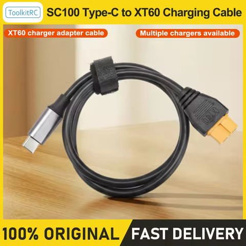 ToolkitRC SC100 Type-C to XT60 Female interface Charger Adapter Cable Length 50cm 5--20V MAX 5.0A Su