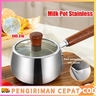 316 Stainless Steel Milk Pot Sauce Pan 1400ML Multipurpose Stainless Steel Water Cooking Pot High Qu