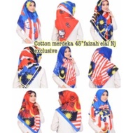 Tudung Bawal Merdeka Bendera Malaysia Sarung Instant Taya Beats Bidang 45 Cotton