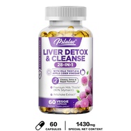 Liver Detox & Cleanse Capsules - Milk Thistle and Apple Cider Vinegar - 80% Silymarin - Liver Health