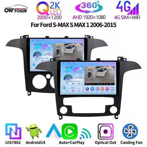 8Core 8G+256G CarPlay DSP Stereo Screen For Ford S-MAX S MAX 1 2006-2015 MT AT Car Radio GPS Autorad