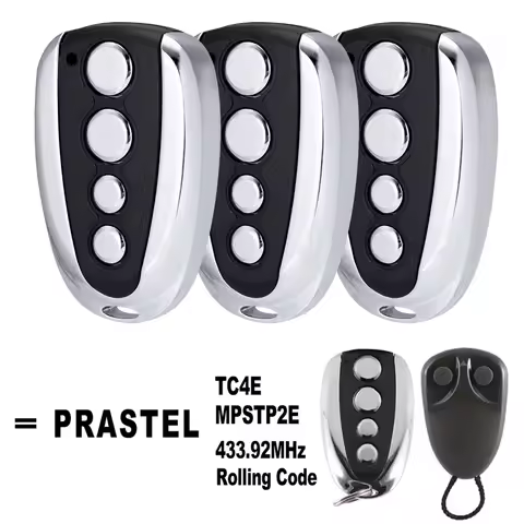 1-3PCS PRASTEL TC4E MPSTP2E Compatibility Remote Control 433.92MHz Garage Door Gate Keychain