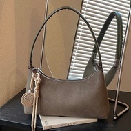 Suede Baguette Bag Retro Matte Shoulder Bag