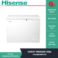 SAVE 4.0 - HISENSE (READY STOCK + Authorised Dealer) 350L CHEST FREEZER WITH 8in1 FUNCTION  FC428D4BWYS