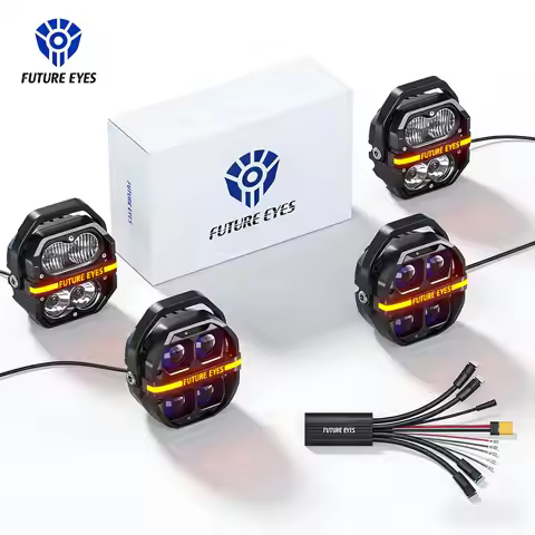 Future Eyes Galaxy 2 pairs Kit X100 Z4, 300w Motorcycle Fog Lights Kit, LED Motorcycle Auxiliary Dri