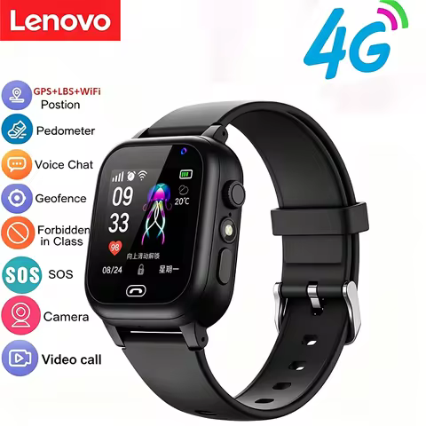 Lenovo Kids 4G Smart Watch Wifi Sos Location Video Call Sim Card Camera With Light Touch-screen Wate