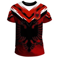 Albania Flag Graphic T Shirts Eagle Round Neck Short Sleeve 3d Print T-shirt Tops For Men Clothes Ca