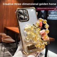 Champagne Golden Horse Case For Oppo Reno 10 10pro 9 9pro1111f 11pro 12 12pro12f Phone Case Soft Ant